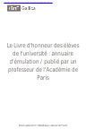 Le Livre d‘honneur des élèves de l’université